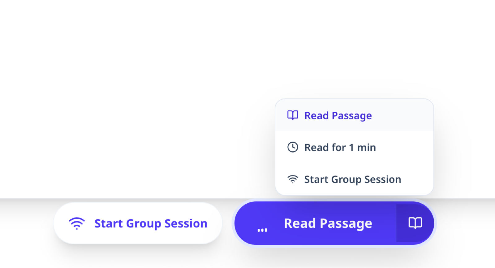 Visible Start Group Session button next to the main reading action