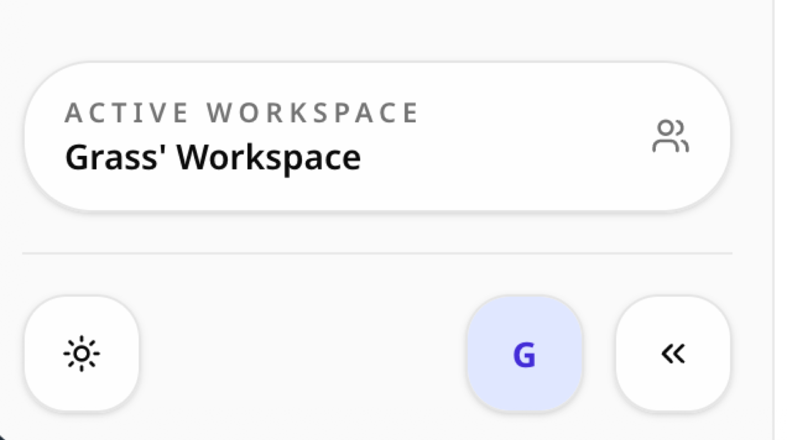 Active workspace panel showing the current workspace