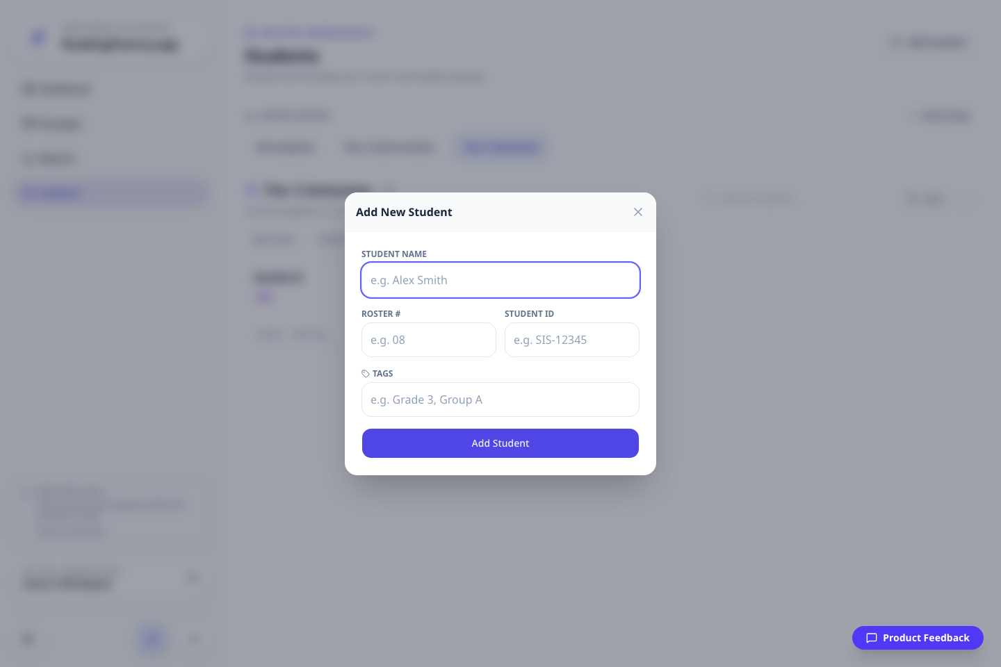 Add student modal