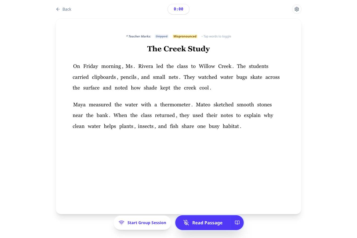 Reading session