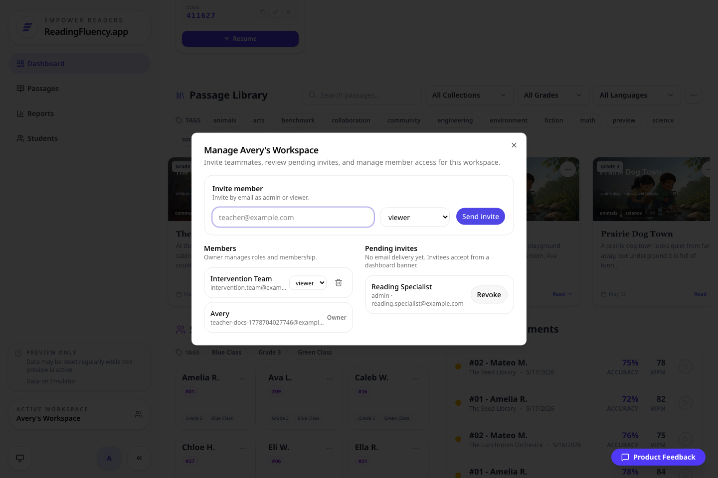 Workspace sharing and invites